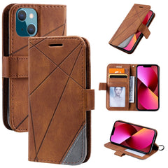 Skin Feel Splicing Horizontal Flip Leather Phone Case, For iPhone 13 Pro Max, For iPhone 13 Pro, For iPhone 13, For iPhone 13 mini