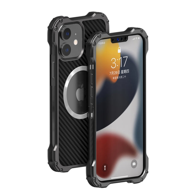 R-JUST RJ51 - Funda protectora de metal hueca a prueba de golpes para iPhone 12/12 Pro, iPhone 12 Pro Max