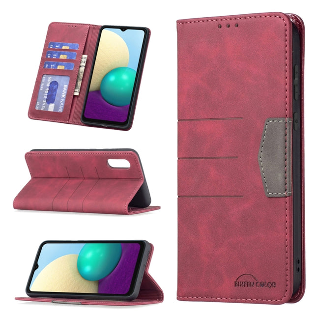 Magnetic Splicing Leather Phone Case, For Samsung Galaxy A02, For Samsung Galaxy A03s 164 Version, For Samsung Galaxy A03s 166 Version, For Samsung Galaxy A11, For Samsung Galaxy A13 5G, For Samsung Galaxy A21