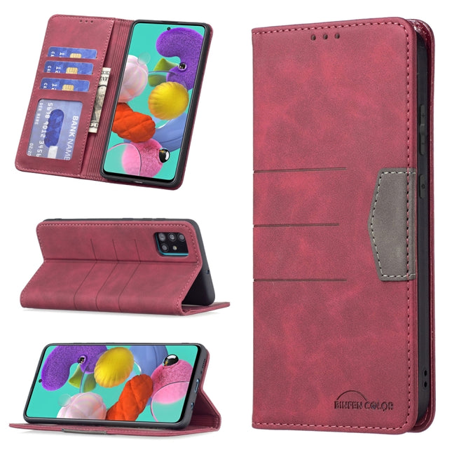 Magnetic Splicing Leather Phone Case, For Samsung Galaxy A51, For Samsung Galaxy A52, For Samsung Galaxy A71, For Samsung Galaxy A72, For Samsung Galaxy M32, For Samsung Galaxy M52 5G