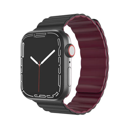Mutural Moran Series Liquid Silicone Magnetic Strap Watchband For Apple Watch Series, 7 41mm / 6&SE&5&4 40mm / 3&2&1 38mm, 7 45mm / 6&SE&5&4 44mm / 3&2&1 42mm