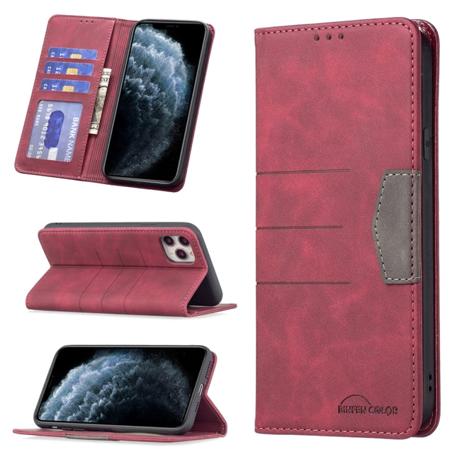 Magnetic Splicing Leather Phone Case, For iPhone 8 Plus / 7 Plus, For iPhone SE 2022 / SE 2020 / 8 / 7, For iPhone 11 Pro Max, For iPhone 11, For iPhone 12 mini, For iPhone 12 Pro Max