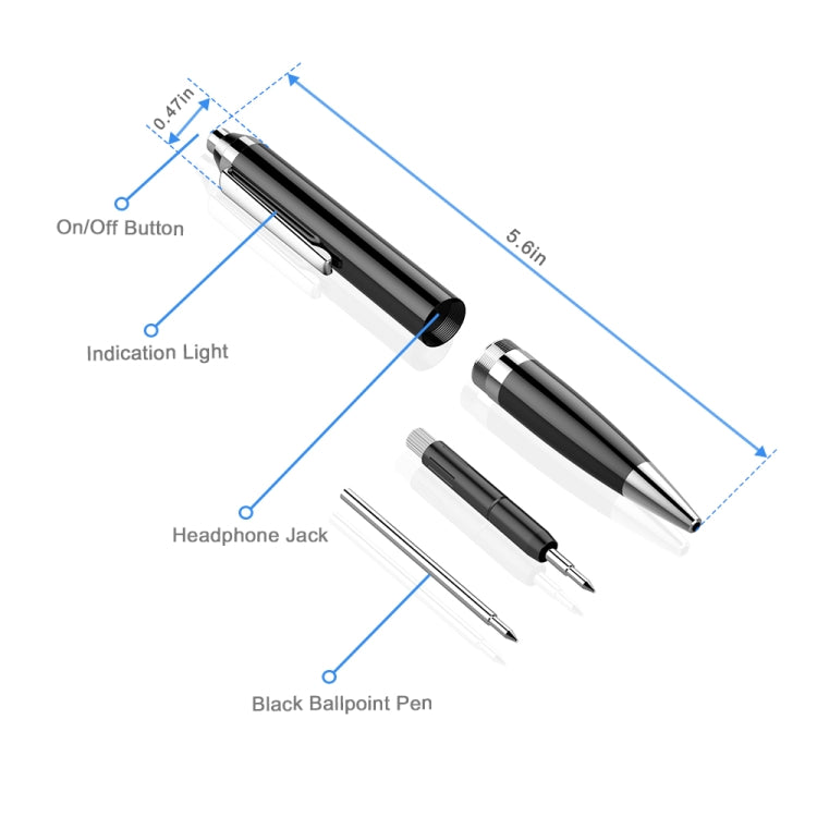 Q90 Intelligent HD Digital Noise Reduction Recording Pen, 4GB, 8GB, 16GB, 32GB
