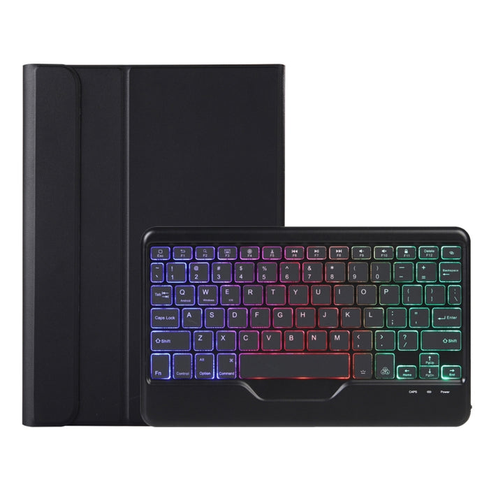 AHV7-BS Lambskin Texture Tri-color Backlight Bluetooth Keyboard Leather Tablet Case For Honor Pad V8 / Tablet V7 Pro, AHV7-BS