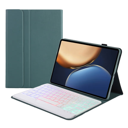 AHV7-BS Lambskin Texture Tri-color Backlight Bluetooth Keyboard Leather Tablet Case For Honor Pad V8 / Tablet V7 Pro, AHV7-BS
