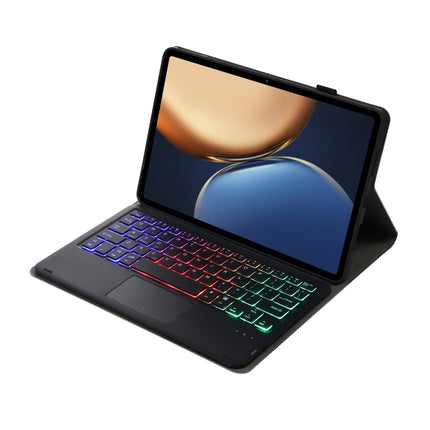 AHV7-AS Lambskin Texture Tri-color Backlight Bluetooth Keyboard Leather Tablet Case with Touchpad For Honor Pad V8 / Tablet V7 Pro