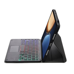 AHV7-AS Lambskin Texture Tri-color Backlight Bluetooth Keyboard Leather Tablet Case with Touchpad For Honor Pad V8 / Tablet V7 Pro