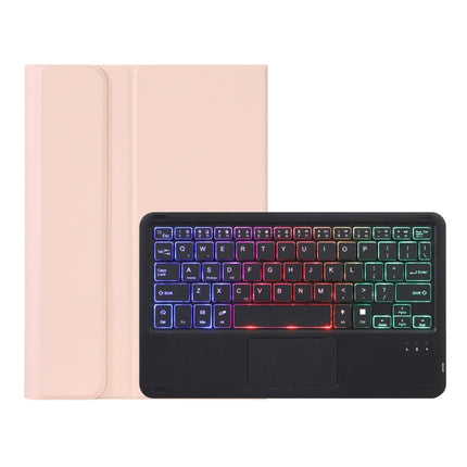 AHV7-AS Lambskin Texture Tri-color Backlight Bluetooth Keyboard Leather Tablet Case with Touchpad For Honor Pad V8 / Tablet V7 Pro