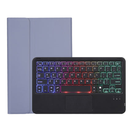 AHV7-AS Lambskin Texture Tri-color Backlight Bluetooth Keyboard Leather Tablet Case with Touchpad For Honor Pad V8 / Tablet V7 Pro