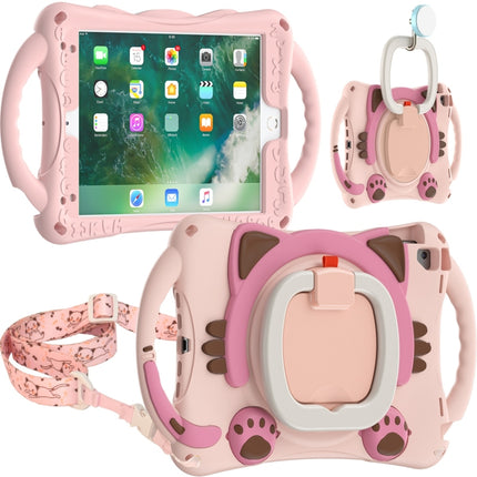 Niedliche Cat King Kids Stoßfeste EVA-Schutzhülle mit Halterung &amp; Schultergurt &amp; Griff, für iPad 9.7 2018 / 2017 / Air / Air 2 / Pro 9.7, für iPad 10.2 2019 / 2020 / 2021 / Pro 10.5, für iPad mini 6 / mini 2024, für iPad mini 6