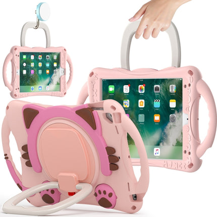 Niedliche Cat King Kids Stoßfeste EVA-Schutzhülle mit Halterung &amp; Schultergurt &amp; Griff, für iPad 9.7 2018 / 2017 / Air / Air 2 / Pro 9.7, für iPad 10.2 2019 / 2020 / 2021 / Pro 10.5, für iPad mini 6 / mini 2024, für iPad mini 6