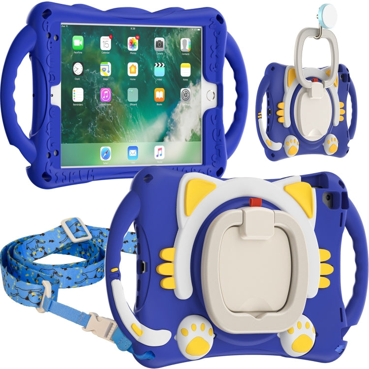 Funda protectora de EVA a prueba de golpes para niños con diseño de gato lindo, con soporte, correa para el hombro y asa, para iPad 9.7 2018/2017/Air/Air 2/Pro 9.7, para iPad 10.2 2019/2020/2021/Pro 10.5, para iPad mini 6/mini 2024, para iPad mini 6
