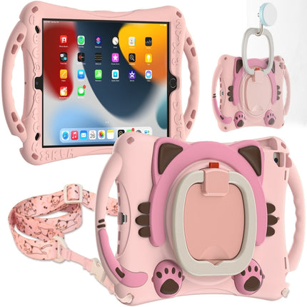Niedliche Cat King Kids Stoßfeste EVA-Schutzhülle mit Halterung &amp; Schultergurt &amp; Griff, für iPad 9.7 2018 / 2017 / Air / Air 2 / Pro 9.7, für iPad 10.2 2019 / 2020 / 2021 / Pro 10.5, für iPad mini 6 / mini 2024, für iPad mini 6
