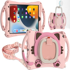 Cute Cat King Kids Shockproof EVA Protective Case with Holder & Shoulder Strap & Handle, For iPad 9.7 2018 / 2017 / Air / Air 2 / Pro 9.7, For iPad 10.2 2019 / 2020 / 2021 / Pro 10.5, For iPad mini 6 / mini 2024, For iPad mini 6