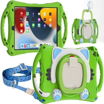 Niedliche Cat King Kids Stoßfeste EVA-Schutzhülle mit Halterung &amp; Schultergurt &amp; Griff, für iPad 9.7 2018 / 2017 / Air / Air 2 / Pro 9.7, für iPad 10.2 2019 / 2020 / 2021 / Pro 10.5, für iPad mini 6 / mini 2024, für iPad mini 6