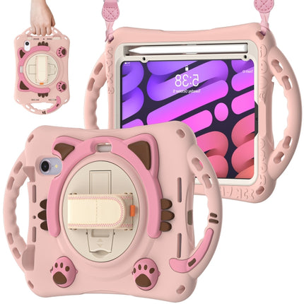 Bonita funda protectora de EVA a prueba de golpes para niños Cat King con soporte, correa para el hombro y asa, para iPad mini 6 / mini 2024