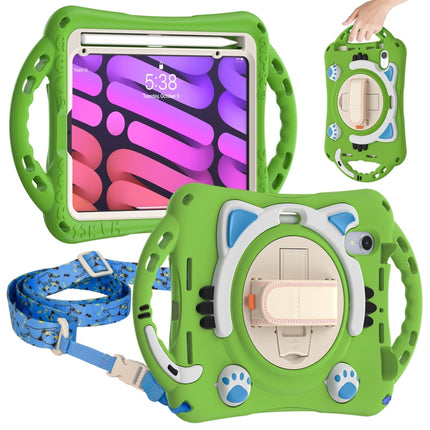 Bonita funda protectora de EVA a prueba de golpes para niños Cat King con soporte, correa para el hombro y asa, para iPad mini 6 / mini 2024