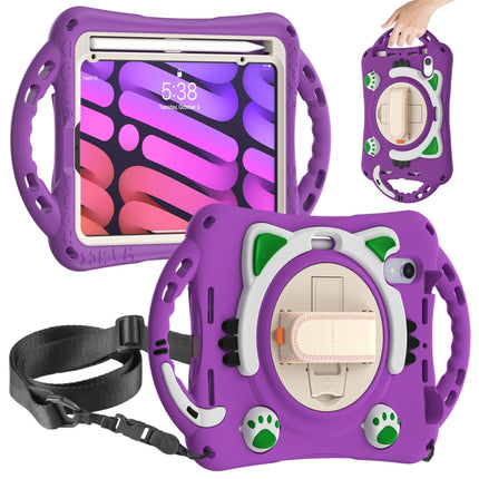 Bonita funda protectora de EVA a prueba de golpes para niños Cat King con soporte, correa para el hombro y asa, para iPad mini 6 / mini 2024