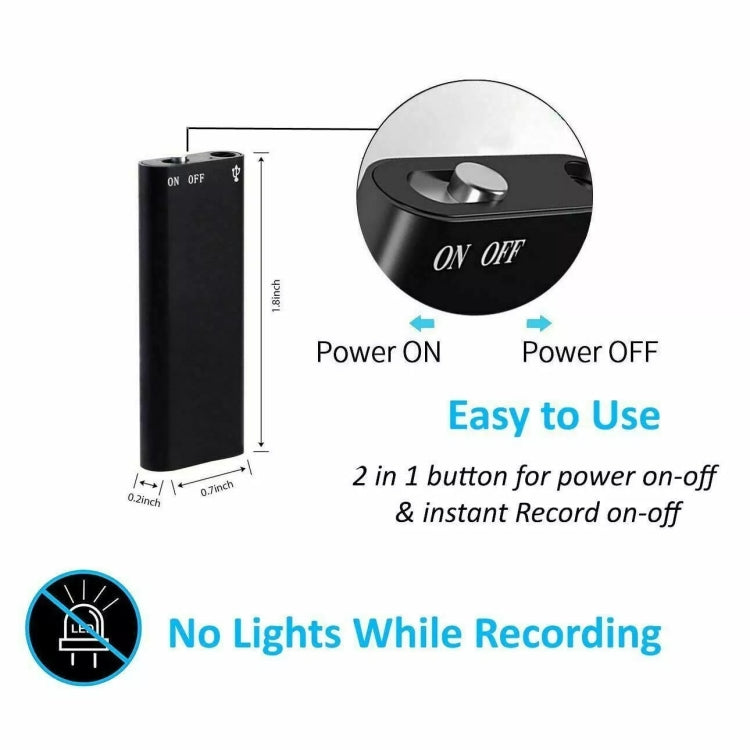 X2 AI Intelligent High-definition Noise Reduction Voice Control Recorder, 4GB, 8GB, 16GB, 32GB