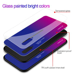 Gradient Color Glass Case, For Vivo IQOO, For VIVO V15 Pro, For VIVO X27, For Xiaomi Mi CC9