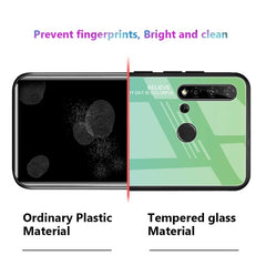 Estuche de vidrio con degradado de color para Huawei Nova 5i, Huawei Honor 20, Galaxy A10s y Galaxy A80