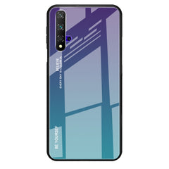 Estuche de vidrio con degradado de color para Huawei Nova 5i, Huawei Honor 20, Galaxy A10s y Galaxy A80