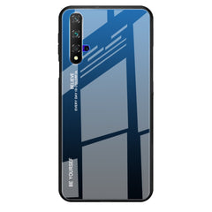 Estuche de vidrio con degradado de color para Huawei Nova 5i, Huawei Honor 20, Galaxy A10s y Galaxy A80