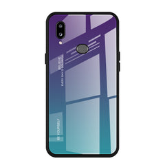 Estuche de vidrio con degradado de color para Huawei Nova 5i, Huawei Honor 20, Galaxy A10s y Galaxy A80