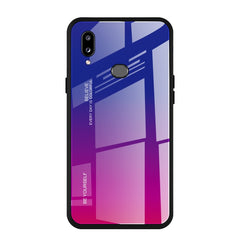 Estuche de vidrio con degradado de color para Huawei Nova 5i, Huawei Honor 20, Galaxy A10s y Galaxy A80