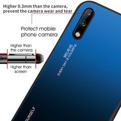 Estuche de vidrio con degradado de color para Huawei Enjoy 10, Galaxy A10e, Galaxy A90 5G y Xiaomi Mi CC9 Pro