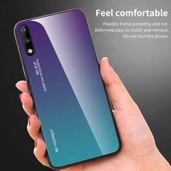 Estuche de vidrio con degradado de color para Huawei Enjoy 10, Galaxy A10e, Galaxy A90 5G y Xiaomi Mi CC9 Pro