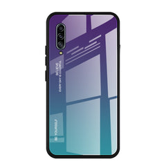 Estuche de vidrio con degradado de color para Huawei Enjoy 10, Galaxy A10e, Galaxy A90 5G y Xiaomi Mi CC9 Pro