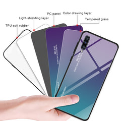 Gradient Color Glass Case, For Galaxy A70, For Galaxy M10, For Galaxy M30