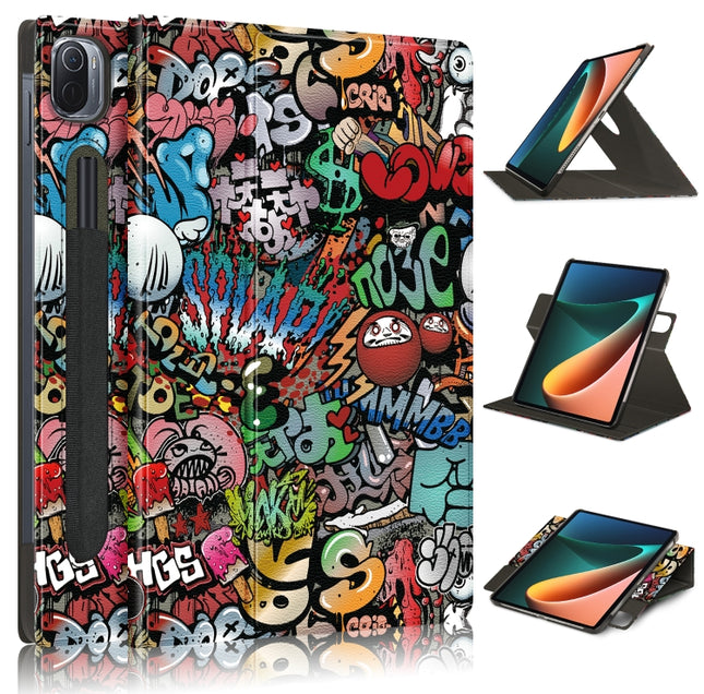 Painted 360 Degrees Rotation Tablet Leather Case with Holder, For Realme PocketBook InkPad Lite PB970 9.7 inch, For Samsung Galaxy Tab A7 10.4 2020, For Samsung Galaxy Tab A7 Lite  8.7 2021 T220 / T225, For Xiaomi Mi Pad 5 Pro 11 inch