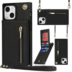 Cross-body Zipper Square Phone Case with Holder, For iPhone 13 mini, For iPhone 13, For iPhone 13 Pro, For iPhone 13 Pro Max