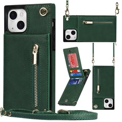 Cross-body Zipper Square Phone Case with Holder, For iPhone 13 mini, For iPhone 13, For iPhone 13 Pro, For iPhone 13 Pro Max