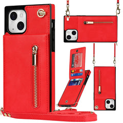 Cross-body Zipper Square Phone Case with Holder, For iPhone 13 mini, For iPhone 13, For iPhone 13 Pro, For iPhone 13 Pro Max