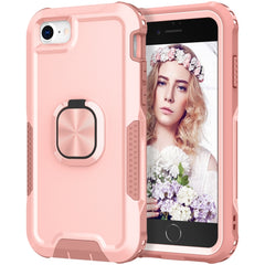 3 in 1 PC + TPU Phone Case with Ring Holder, For iPhone SE 2022 / SE 2020 / 8 / 7, For iPhone 8 Plus & 7 Plus, For iPhone 11, For iPhone 11 Pro