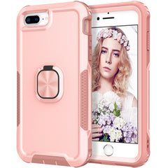 3 in 1 PC + TPU Phone Case with Ring Holder, For iPhone SE 2022 / SE 2020 / 8 / 7, For iPhone 8 Plus & 7 Plus, For iPhone 11, For iPhone 11 Pro