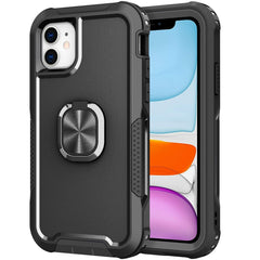 3 in 1 PC + TPU Phone Case with Ring Holder, For iPhone SE 2022 / SE 2020 / 8 / 7, For iPhone 8 Plus & 7 Plus, For iPhone 11, For iPhone 11 Pro