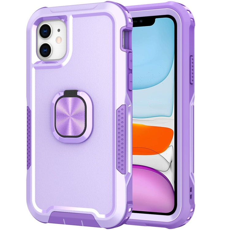 3 in 1 PC + TPU Phone Case with Ring Holder, For iPhone SE 2022 / SE 2020 / 8 / 7, For iPhone 8 Plus & 7 Plus, For iPhone 11, For iPhone 11 Pro