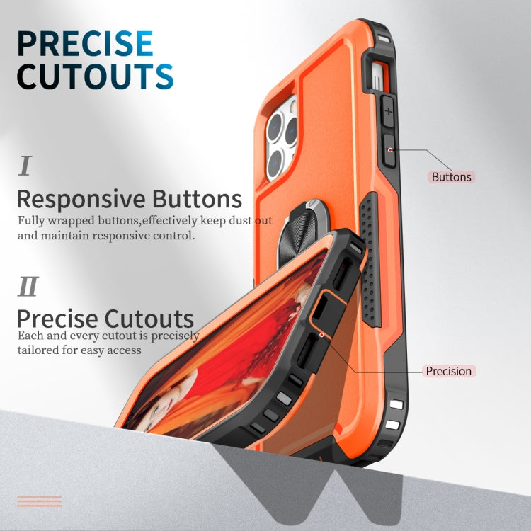 3 in 1 PC + TPU Phone Case with Ring Holder, For iPhone 11 Pro Max, For iPhone XR, For iPhone XS Max, For iPhone 13 mini