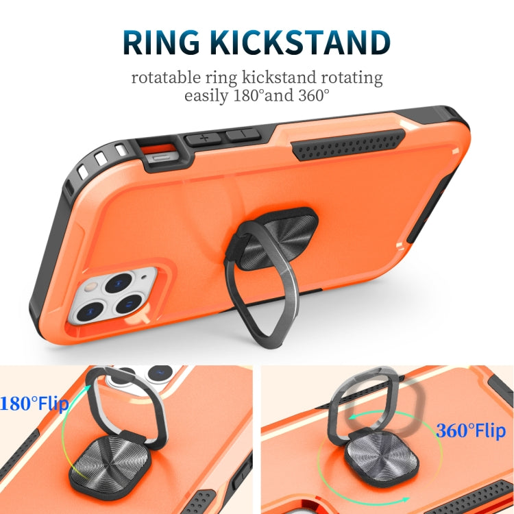 3 in 1 PC + TPU Phone Case with Ring Holder, For iPhone 11 Pro Max, For iPhone XR, For iPhone XS Max, For iPhone 13 mini
