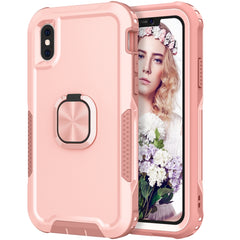 3 in 1 PC + TPU Phone Case with Ring Holder, For iPhone X & XS, For iPhone XR, For iPhone XS Max, For iPhone 13 mini, For iPhone 12 mini