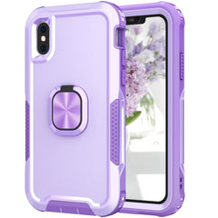 3 in 1 PC + TPU Phone Case with Ring Holder, For iPhone X & XS, For iPhone XR, For iPhone XS Max, For iPhone 13 mini, For iPhone 12 mini