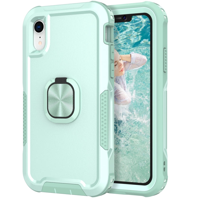 3 in 1 PC + TPU Phone Case with Ring Holder, For iPhone 11 Pro Max, For iPhone XR, For iPhone XS Max, For iPhone 13 mini