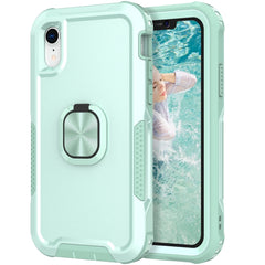 3 in 1 PC + TPU Phone Case with Ring Holder, For iPhone X & XS, For iPhone XR, For iPhone XS Max, For iPhone 13 mini, For iPhone 12 mini