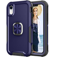 3 in 1 PC + TPU Phone Case with Ring Holder, For iPhone X & XS, For iPhone XR, For iPhone XS Max, For iPhone 13 mini, For iPhone 12 mini