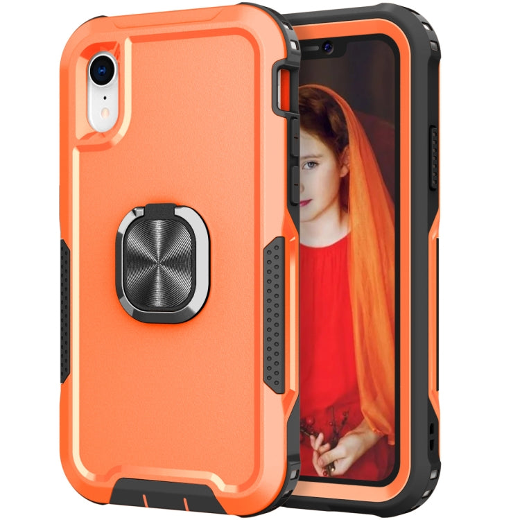 3 in 1 PC + TPU Phone Case with Ring Holder, For iPhone 11 Pro Max, For iPhone XR, For iPhone XS Max, For iPhone 13 mini