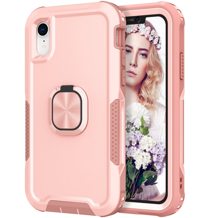 3 in 1 PC + TPU Phone Case with Ring Holder, For iPhone 11 Pro Max, For iPhone XR, For iPhone XS Max, For iPhone 13 mini